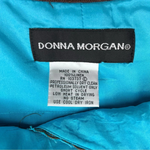 Donna Morgan NWT Blue Linen Beaded Midi Dress Size 12 - Picture 14 of 15